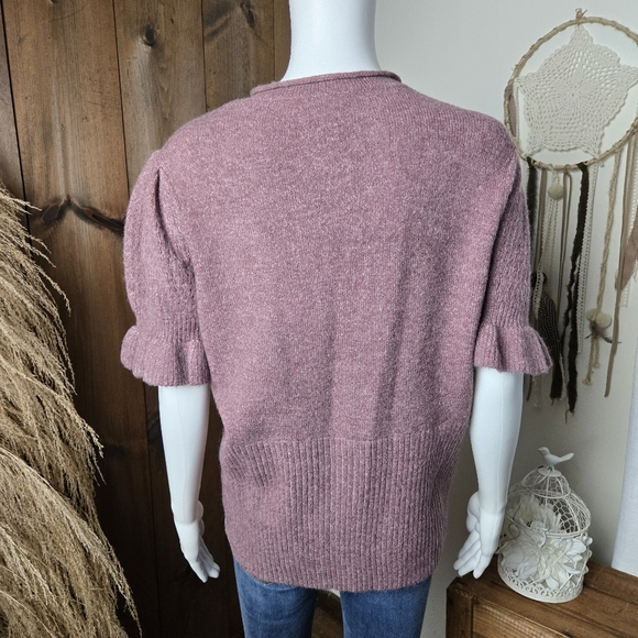 NWT Torrid Vegan Cashmere Pullover V-Neck Ruffle Elbow Sleeve Sweater - Picture 5 of 16